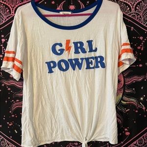 “Girl Power” White Graphic Women’s Top
